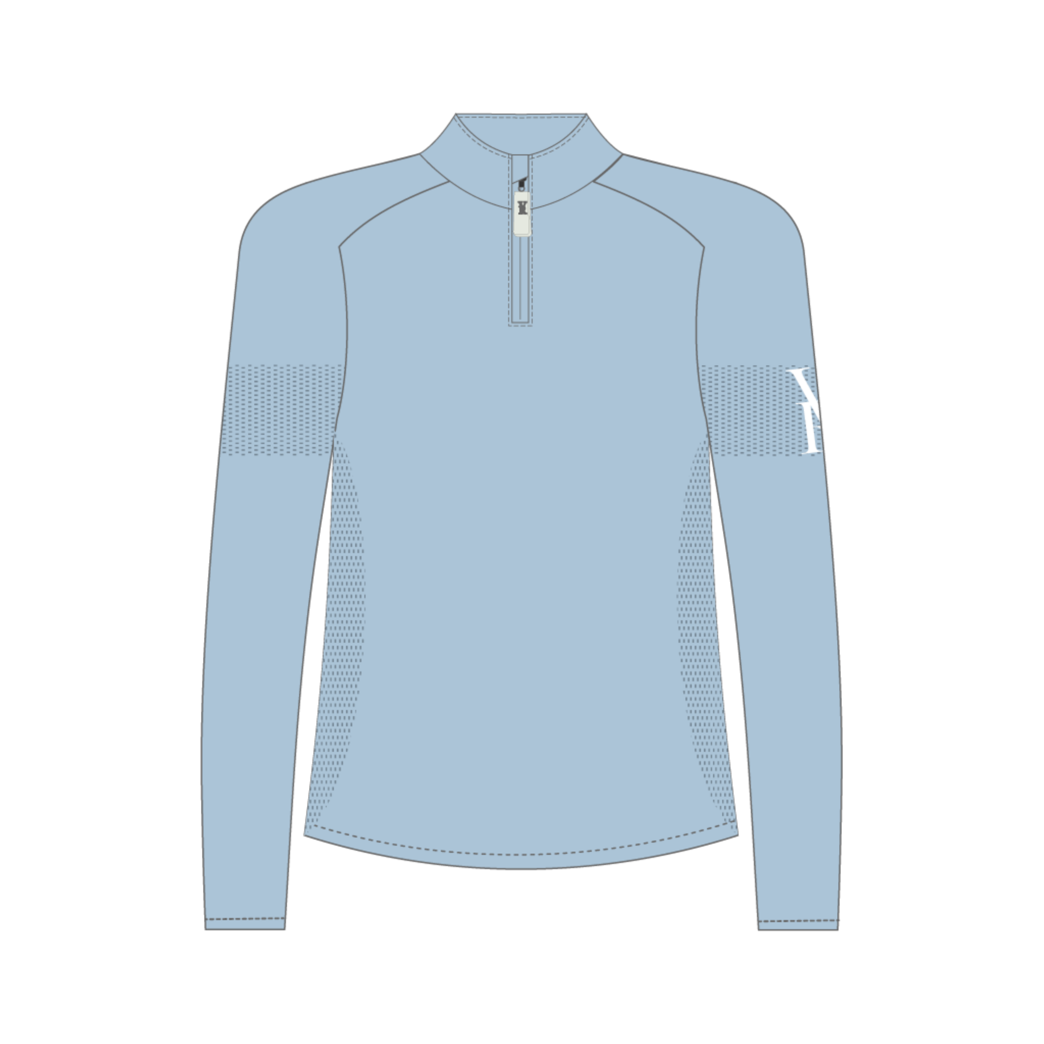 Seamless Quarter-Zip | Cool Blue